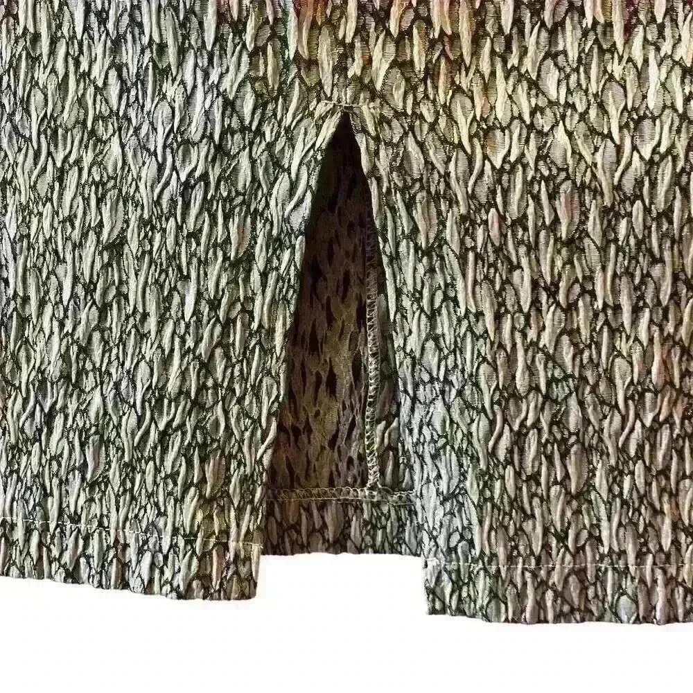 Cat Lady Brand Women's Black Tweed Pencil Skirt M Geometric Knee Length - Picture 4 of 7